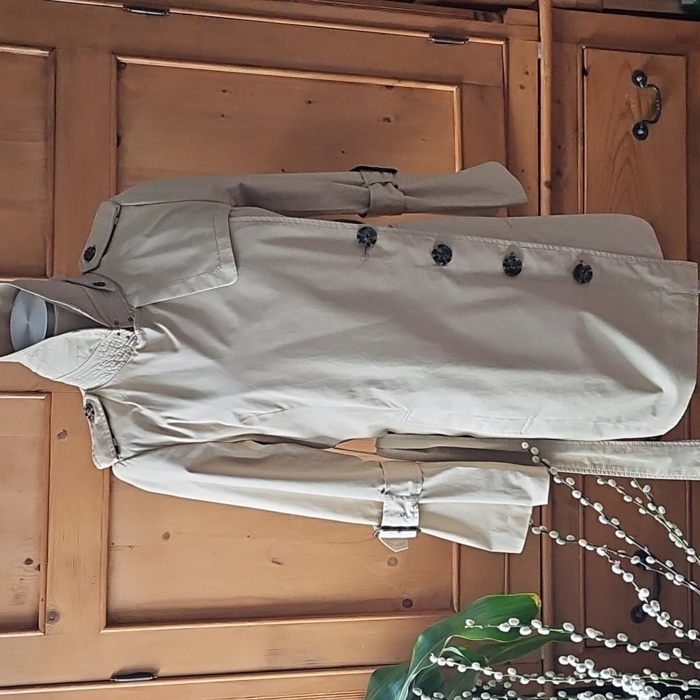 Banana Republic X Olivia Palermo Trench Coat Bell Sleeves Size Petite Small - Picture 6 of 12